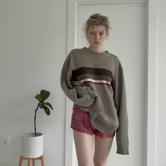 90s stripe green sweater - Picture 4 of 7